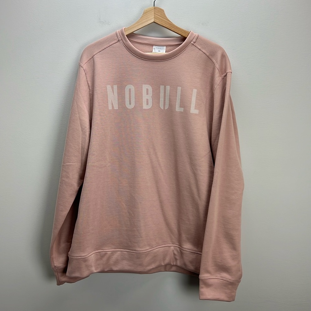 Nobull Crew Sweatshirt Light Pink Womens Size XL Soft Fleece Cozy